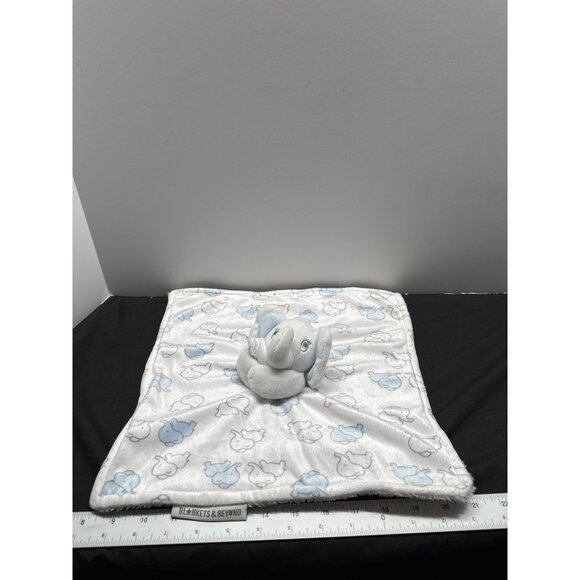 Blankets & Beyond Elephant Security Blanket Lovey Soft Plush Baby Boy - Picture 2 of 5